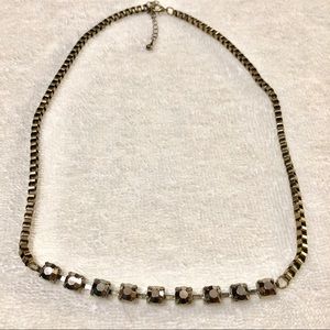Simple black diamond rustic necklace